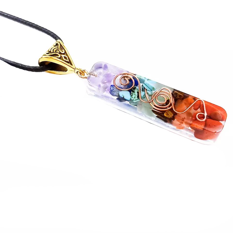 7 Chakra Stones Necklace on Adjustable Leather Rope - Alicia GonzalezNecklaces