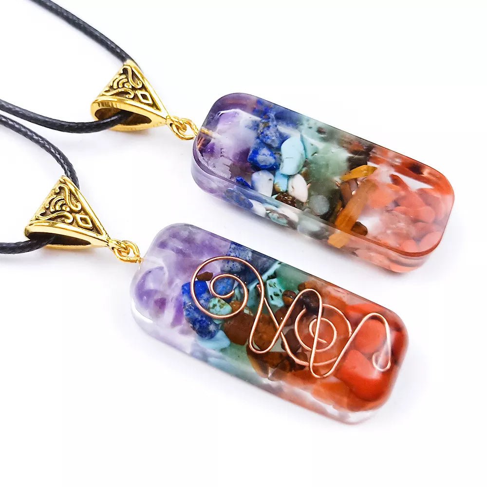 7 Chakra Stones Necklace on Adjustable Leather Rope - Alicia GonzalezNecklaces