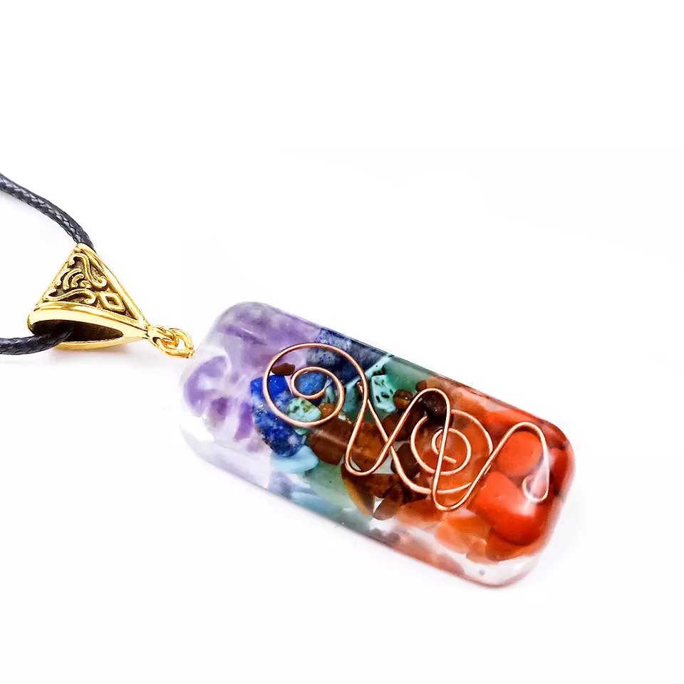 7 Chakra Stones Necklace on Adjustable Leather Rope - Alicia GonzalezNecklaces