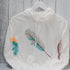 Feather Hoodie for Women - Lightweight Gorgeous Solid Background with Feather Print - Alicia GonzalezShirts & Tops