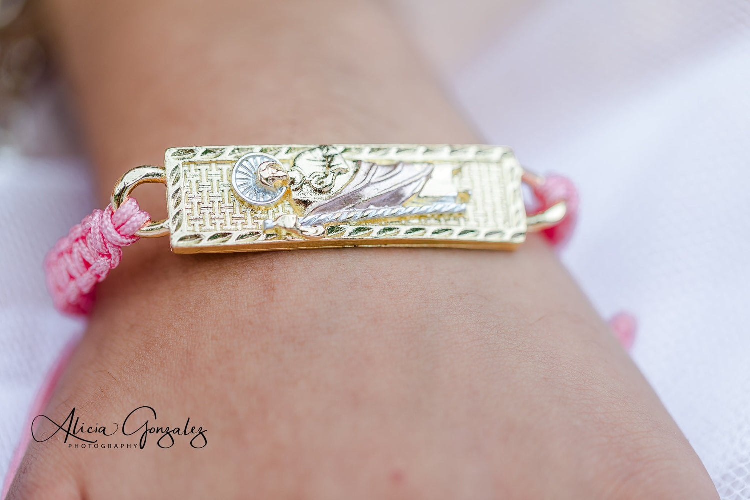 Mexican Bracelets | Handmade Woven Pulsera - 14K Gold Plated San Judas - Alicia GonzalezBracelets