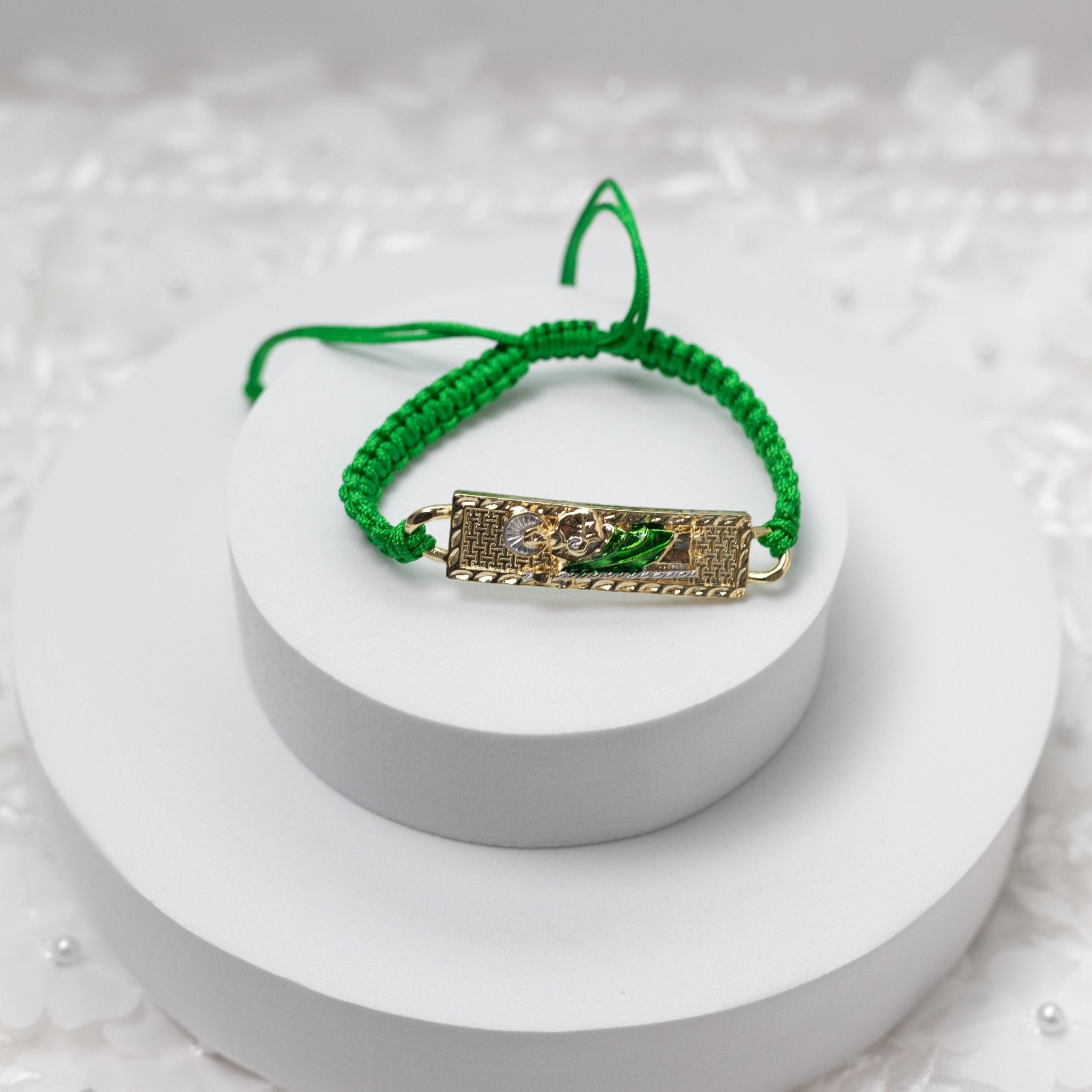 Mexican Bracelets | Handmade Woven Pulsera - 14K Gold Plated San Judas - Alicia GonzalezBracelets