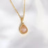 Rose Quartz Water Drop Pendant Necklace 18K Gold Plated - Alicia GonzalezNecklaces