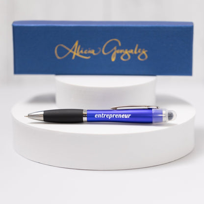 Light Up Pen with ENTREPRENEUR Logo - Alicia GonzalezPens