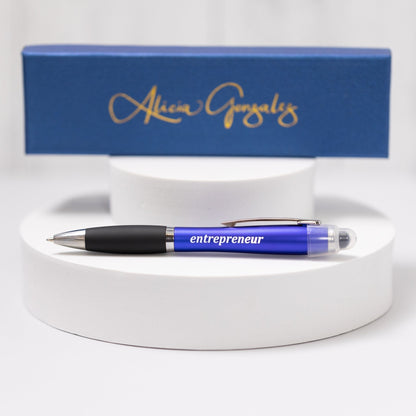 Light Up Pen with ENTREPRENEUR Logo - Alicia GonzalezPens