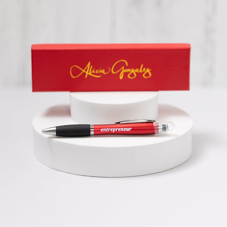 Light Up Pen with ENTREPRENEUR Logo - Alicia GonzalezPens