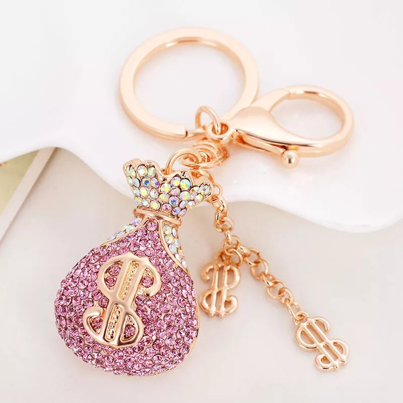 Money Bag Rhinestone Key Chain - Alicia GonzalezKeychains