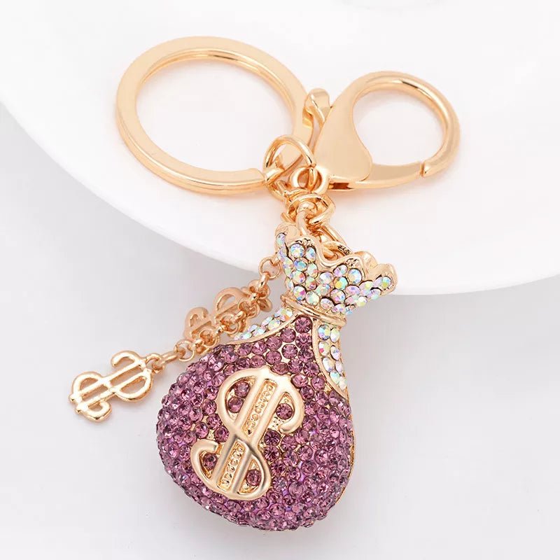 Money Bag Rhinestone Key Chain - Alicia GonzalezKeychains