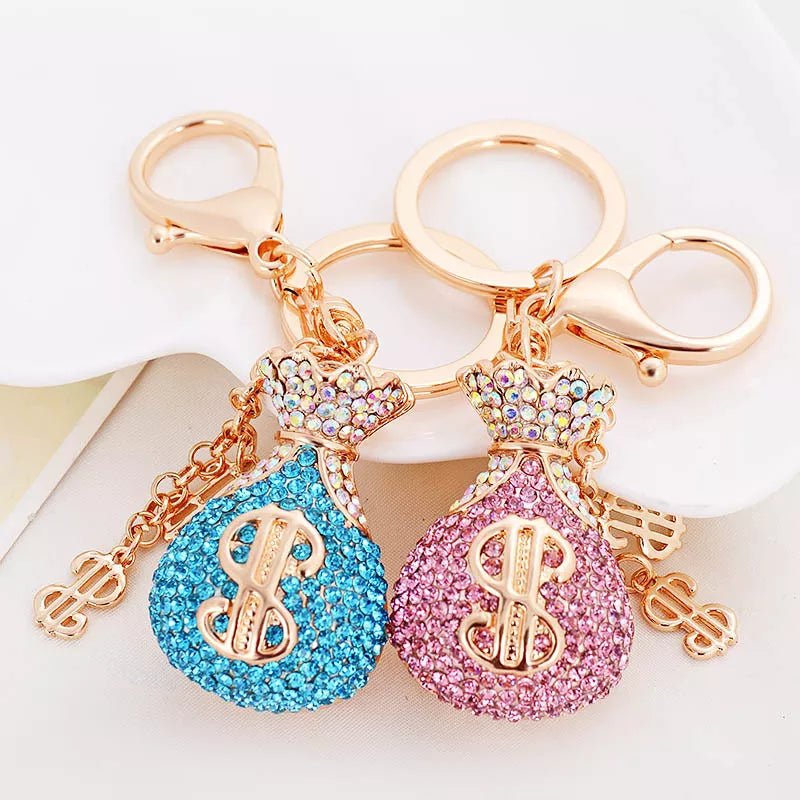 Money Bag Rhinestone Key Chain - Alicia GonzalezKeychains