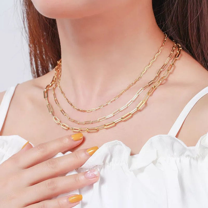 Italian Paperclip Chain Necklace | 14K Gold-Plated Sterling Silver
