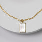 Rectangle Natural White Shell Pendant Necklace 18K Gold Plated - Alicia GonzalezNecklaces