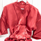 Red Satin Robe | Creator Embroidered in Gold Lettering - Alicia GonzalezRobes